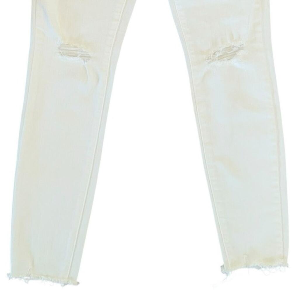 Just Black White Jeans Mid-Rise Distressed Denim Pants Stretch Size 25 White - Picture 5 of 12